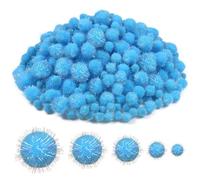 TOAOB 400 Piezas Pompones para Manualidades de Azules Iridiscentes 10 a 30 mm Pompones de Peluche Esponjoso para Creativas Decoración Guirnaldas y Borlas