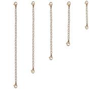 Toaob - 5 extensiones para cadenas de oro rosa de acero inoxidable, 5 tamaños, 5 cm, 7,5 cm, 10 cm, 13 cm, 15 cm, cierre ambos extremos para collares, pulseras, joyas artesanales