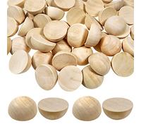 TOAOB 50 Piezas Cuentas Semicirculares de Madera Semiesféricas de 30 mm Perlas Sueltas Naturales Cabujón para Pintura Fabricación de Joyas