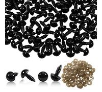 TOAOB 50 Piezas Ojos de Seguridad 10 mm Ojos de Plástico de Negro con Arandelas Ojos de Muñecas Amigurumis para Hacer Muñecas Manualidades Tejer Animales Marioneta