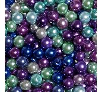 TOAOB 500 Piezas 6 mm Perlas de Color Mezclado Cuentas de Cristal Redondas Abalorios de Vidrio para Hacer Pulseras Collares Fabricación de Joyas Decoración Hogareña