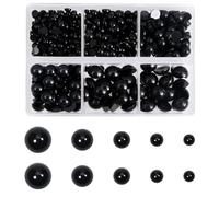 TOAOB 500 Piezas Ojos de Seguridad para Amigurumi con Arandelas 4 a 10 mm Ojos de Plástico Negro Semicircular Manualidades para Hacer Muñecas de Crochet Tejer Animales