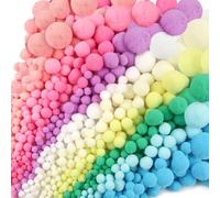 TOAOB 500 Piezas Pompones Manualidades 10 a 40 mm Coloridos Pompones Esponjosos Juego de Bolas de Peluche para DIY Suministros Decoraciones Costura Guirnaldas y Flecos