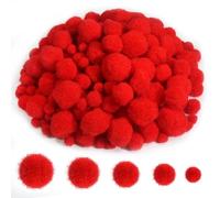 TOAOB 500 Piezas Pompones Pompones Balls de Rojo de 1 a 3 cm Bolas de Fieltro Para Decoraciones Manualidades Creativas y Decoraciones Bricolaje