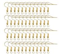 TOAOB 50pcs gancho de pendientes de acero inoxidable de oro de hilo de oreja ganchos con bola de resorte para fabricación de joyas