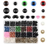 TOAOB 584 Piezas Ojos y Nariz de Seguridad para Amigurumi de Multicolor 6 a 14 mm Ojos Manualidades de Plástico con Arandelas para Hacer Muñecas de Crochet Tejer Animales