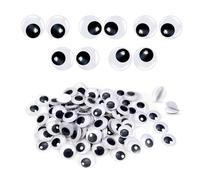 TOAOB 70 Piezas 20 mm Adhesivos Ojos Móviles Blanco Negro de Plástico Redondo Autoadhesivo Wiggle Eyes Utilizados para Manualidades de Scrapbooking Accesorios