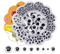Toaob - 770 ojos adhesivos para manualidades de ojos de ojos de 6 mm a 20 mm, de plástico, autoadhesivos, para manualidades, scrapbooking, manualidades, creación de muñecas, muñecos
