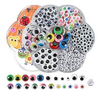 TOAOB 770 Piezas Ojos de Plástico Autoadhesivo 4 mm a 12 mm Wiggle Eyes Redondo de Colores para Manualidades Ojos de 7 Tamaños de Scrapbooking Accesorios Decoración Navideña