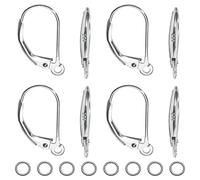 TOAOB 8 Piezas Ganchos para Pendientes Plata de Ley 925 16 mm X 9 mm Franceses Cierres de Palanca Pendiente de Aro para Hacer Aretes Fabricación de Joyas