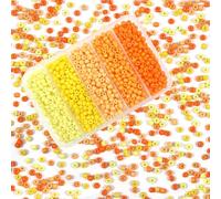 TOAOB Cuentas para Pulseras 3 mm 1500 Serie Amarilla Perlas de Vidrio de Semillas Pequeñas Cuentas de Vidrio Set 50 Gramos Perlas de Cristal para DIY Pulsera Collar Artesanía Fabricación de Joyas
