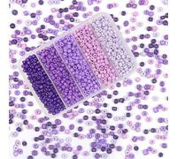 TOAOB Cuentas para Pulseras 3 mm 1500 Serie Lila Perlas de Vidrio de Semillas Pequeñas Cuentas de Vidrio Set 50 Gramos Perlas de Cristal para DIY Pulsera Collar Artesanía Fabricación de Joyas