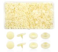 TOAOB Juego de 150 botones de presión T5 de plástico, para manualidades, color beige, plástico, sin costuras, accesorios para tela, todo tipo de manualidades, accesorios de ropa
