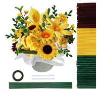 TOAOB - Juego de 200 limpiadores de tuberías, suministros de flores para manualidades, ramos de girasoles, tallos de felpilla, flores artificiales, kit de manualidades para manualidades, fiestas,
