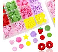 TOAOB - Juego de 60 botones a presión de plástico, multicolor, resina, 10 mm a 14 mm, fresa, girasol, estrella para accesorios de costura, ropa DIY Craft Scrapbook