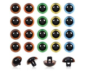 TOAOB - Ojos de plástico para coser en ojos, 12 mm, 20 unidades, colores mixtos, para amigurumis, animales de peluche, para hacer muñecas suaves