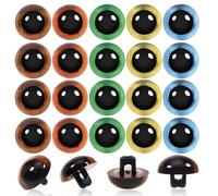 TOAOB - Ojos de plástico para coser en ojos, 15 mm, 20 unidades, colores mixtos, para amigurumis, animales de peluche, para hacer muñecas suaves
