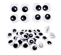 TOAOB Self-Adhesive Wiggle Redondo Blanco Blanco 30mm DIY Scrapbooking Arts Craft Toy Accessories Paquete de 40 Piezas