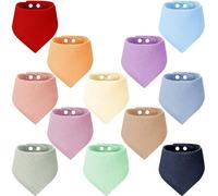 Toaren 12 Piezas Baberos Bebe Bandanas Babero Triangular para Bebé Baberos Bebe Algodón con 2 Ajustables Botón a Presión, Suave & Absorbente, Baberos para La Dentición de Los Bebes para Niños y Niñas