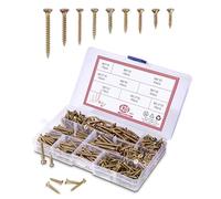 Toaren 420 Piezas Tornillos para madera,Tornillo Cabeza Plana,Tornillo autorroscante,Cruz M4 M3 Tornillos Madera y Hormigón,Juego Tornillos Avellanados con Caja Transparente para Reparaciones,Proyecto