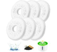 Toaren 6 Piezas Filtros Fuente Gatos,Filtros Bebedero Gatos Fuente,Filtros de Repuesto de Fuente de Agua para 3L Fuentes de Flores,Fuente para Gatos con Resina y Carbón Activo para perros y gatos