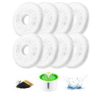 Toaren 8 Piezas Filtros Fuente Gatos,Filtros Bebedero Gatos Fuente,Filtros de Repuesto de Fuente de Agua para 3L Fuentes de Flores,Fuente para Gatos con Resina y Carbón Activo para perros y gatos