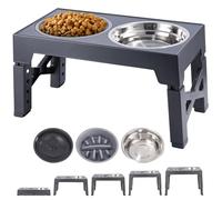 Toaren Comedero para Perros Elevado,Comedero Perro Elevado Comedero Elevado Perro Grande,5 Alturas Ajustables,con Cuencos de Acero Inoxidable y Comedero Perro Antivoracidad,para Perro Mediano y Grande