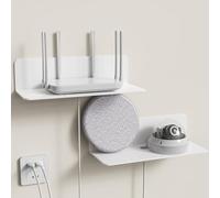 Toaren Estanteria de Pared,Balda Pequeña Pared,Flotantes Baldas de Acrílico Sin Taladrar,Estantes autoadhesivos pequeños,Baldas Pared con Clips para Cables,Baldas Baño para Dormitorio,Cocina,Oficina