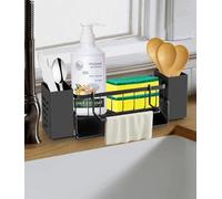 Toaren Soporte para Estropajos Cocina,Esponjas Organizador Fregadero Cocina sin Taladrar,Soporte Esponja con Bandeja,Estropajo Fregadero Multifuncional Soporte con Toallero Cocina,Baño