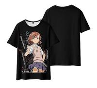 Toaru Kagaku No Railgun Anime Camiseta Misaka Mikoto Camiseta de impresión Verano Harajuku Tops para Unisex