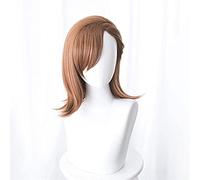 Toaru Majutsu no índice (Misaka Mikoto) Anime Cosplay Rose Red Pelucas de red con flequillo 100% Alta temperatura resistente a la fibra marrón corto pelo recto 14 pulgadas chenghuax