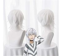 Toaru Majutsu Sin Índice Accelerator Cosplay Peluca Blanca Corta Pelo Sintético Liso Halloween Carnaval Disfraz Pelucas para Hombre Boys KUZW029