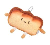 Toast Coin Purse | Plush Backpack Pendant | Zipper Change Purse | Small Money Wallet | Cute Coin Pocket Unique Toast Shaped Design For Anyone Who Loves Cute and Quirky Accessories.