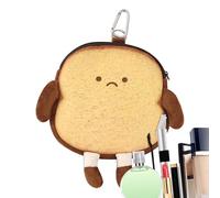 Toast Coin Purse, Zipper Change Holder, Plush Toasts Pendant Wallet, Cute Small Money Pocket, Lightweight Travel Small Bag for Women, Girls, Kids, Backpack, Shopping, Daily Use