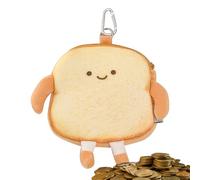Toast Coin Purse, Zipper Change Holder, Plush Toasts Pendant Wallet, Cute Small Money Pocket, Lightweight Travel Small Bag for Women, Girls, Kids, Backpack, Shopping, Daily Use, Happy Toast, Siehe