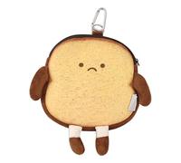 Toast Coin Purse, Zippered Mini Wallet, Plush Cartoon Accessory, Backpack Clip Pocket, Fun Grilled Toast Styles, Small Storage for Girls, Great for Travel or Shopping