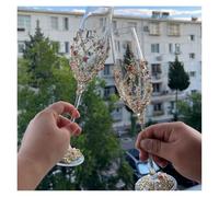 Toast Glasses Wedding Pair Goblet Champagne Handmade Material Packs Engagement(Cup meeting - the ma)