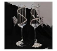Toast Glasses Wedding Pair Goblet Champagne Handmade Material Packs Engagement(Single-minded - the)