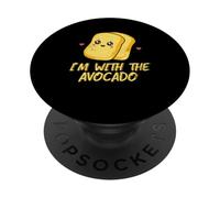 Toast I'm with The Avocado Bread Slice Disfraz de Tostada de Aguacate PopSockets PopGrip Adhesivo