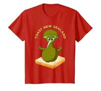 Toast Nueva Zelanda, Kiwi Bird Camiseta, Niños, Rojo, 6 años
