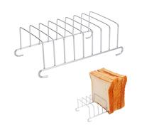Toast Racks - Estante cromado para tostadas de 6.1 x 3.3 pulgadas, soporte de refrigeración de acero inoxidable, organizador de accesorios rectangular de acero inoxidable para cocina, restaurantes y
