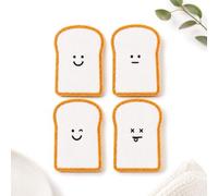 Toast-Shaped Dish Sponges, Dual-Sided Non-Scratch Cellulose Scrubber Pads for Nonstick Cookware, Quick-Drying Kitchen Cleaning Sponges, Compressed Sponge Pack (4PCS)