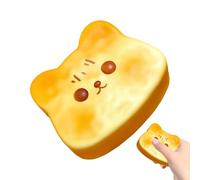 Toast Stress Toy, Food Shape 3.54 Inch Slow Rising Squeeze Fidget, Calming Pinch Gadget with Grip, Stylish Office Accessory with Style Finish, Home Accessories for Kids Teens Adults Work Study Travel