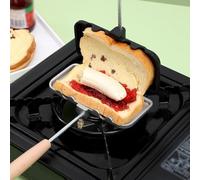 Toastie Maker - Sandwichera tostada de doble cara antiadherente con asas resistentes al calor, tostadora de camping para el hogar y exteriores