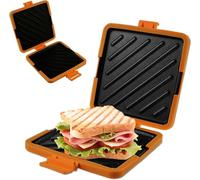 Toastie Sandwichera de silicona para microondas, utensilios de cocina inalámbricos, placa antiadherente, tecnología Heatwave, tostadora para cocinar sándwiches crujientes
