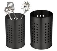 TOATELU 2 soportes de acero inoxidable para utensilios de cocina: soporte porta cubiertos, cesta para cubiertos, recipiente para utensilios, almacenamiento