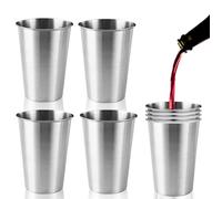 TOATELU 260ml Vasos de Acero Inoxidable 8 Piezas Vasos de Camping, Vasos de Chupito, Jarras de Cerveza, Vasos de Acero Inoxidable, Tazas de Viaje, Irrompibles y sin BPA, Apilables