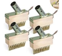 TOATELU 4 cepillos para juntas de malas hierbas: escoba para juntas con ganchos, cepillo para juntas, cepillo para malas hierbas, cepillo para juntas, cepillo para juntas con cerdas metálicas para