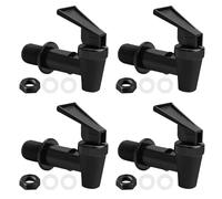 TOATELU 4 grifos dispensadores de bebidas: grifo de plástico para dispensador de agua, grifo de agua fría, grifo de cubo de llenado, grifo para barril de cerveza, cristal, café, zumo, fuente (negro)