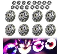 TOATELU 8 ruedas para patines en línea, 72 mm, color plateado transparente, ruedas con 16 rodamientos de bolas, universales para todo tipo de patines